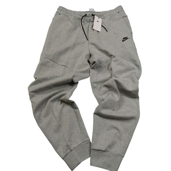 Nike Tech Fleece Pants Joggers Sweatpants Heather Grey Cuffed CU4495-063 Sz XXL - Picture 2 of 6